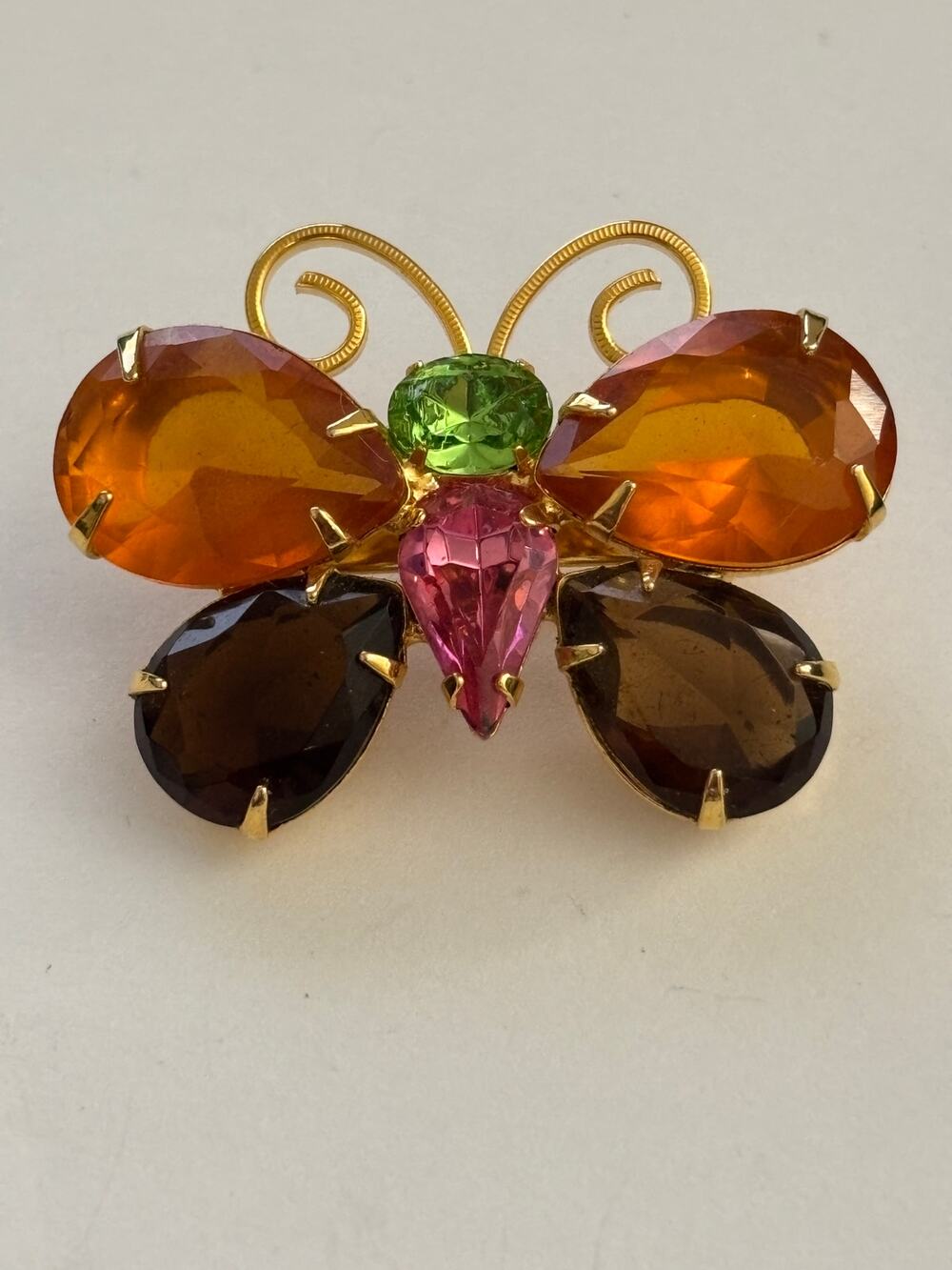 Vintage Joan Rivers Butterfly Brooch Gold Tone